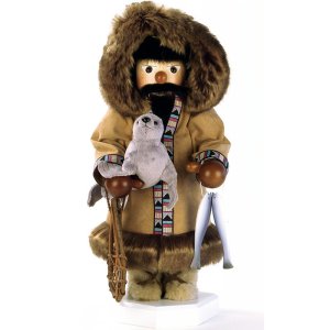 Actually it should be Inuit Santa. Eskimo is an Algonquin word meaning "eater of raw flesh." Then again, many of the Northern tribes do and so would this one. Still, be glad he doesn't come with a harpoon gun.