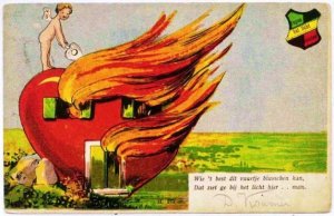 Well, maybe Elvis said it better. No need for graphic metaphoric images. Also, a heart house fire, really? That's insane!