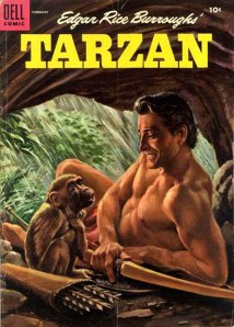 Hmm....Tarzan and monkey in cave alone with a bow and arrow stash. Wonder whether the monkey will either be eaten or worse.