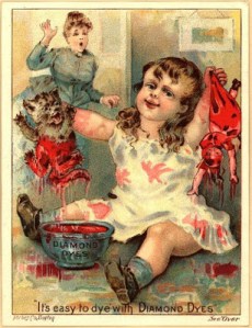If my kid was playing with some blood colored dye I'd feel the same way like that horrifying child's mother. I wonder if this child's utter delight in it may foreshadow a future as a serial killer.
