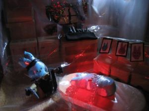 Dexter's dark peepenger has awoken and is out for blood. So this pink bunny totally deserves it.