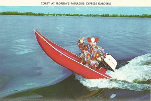 For some people, this may be a key reason not to visit Cypress Gardens in Florida. I mean who wants to see a terrifying clown of your nightmares in a motorboat?