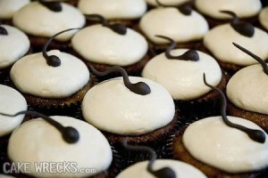 Actually they kind of more or less resemble creepy chocolate tadpoles. Perhaps these are better at a gathering for amphibian enthusiasts instead of baby showers.