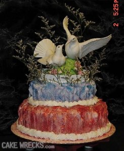 Of course, the cake itself looks like a little girl's art project complete with spray paint and glitter.