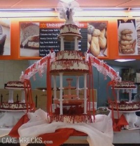 This would've been the perfect cake for the Game of Thrones "Red Wedding" episode. Of course, you can see why the show's fans wouldn't even consider buying such cake that seems to be oozing in blood.