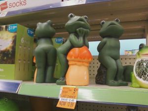 Of course, the only thing saving these animals from being inappropriate is the fact that frogs don't have mammary glands. Yet, you can tell that whoever designed these figures probably kept a secret Playboy stash during his high school years.