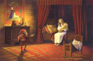 Weird little helper ask for payback but relents if queen could say his name.