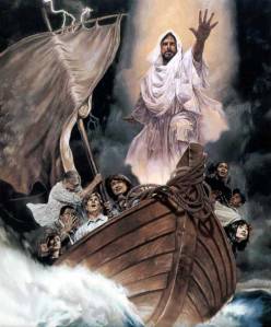 Think of this painting as a Christian themed version of Lost since everyone on that boat seems to be racially diverse and wearing modern day clothes. Also, why is there a wooden sailboat here? We don't use those kinds of boats anymore.