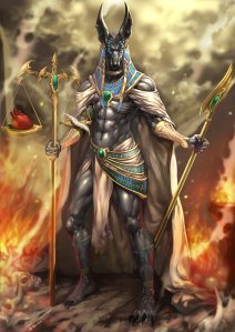 Anubis is the jackal headed god of mummification, judge of souls, and lesser god of the dead as well as the more recognizable of the Egyptian gods. Contrary to many depictions, isn't an evil guy but is certainly cool if you know what I mean. Yet, he's now a sex symbol among the furries for some reason.