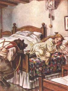 Somebody's been sleeping and my bed and there she is.