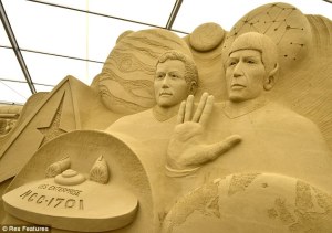 Still, this doesn't stop Spock from thinking that sand artwork is highly illogical. Of course, he thinks a lot of things are illogical.