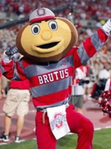 Now hearing the name of "Brutus Buckeye" you'd think that Ohio State's mascot could be a rather fearsome mascot. Alas, this dopey guy with a nut head doesn't even live up to his rather awesome name. And as far as dumb mascots go, he appears on every list compiled by those who don't live in Columbus or attended OSU.