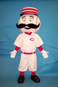 Mr. Redlegs is basically a cross between Mr. Met and the Monopoly Man. Yet, from the look in his crazed eyes, you wonder whether he's going to murder any players from the opposing team shall any of them score a home run.