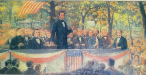 The Lincoln-Douglas Debates of 1858 US Senate Race marked a high point of Abraham Lincoln's career in Illinois drawing large crowds and intense news coverage. The main issue at hand was slavery and it is here in which Lincoln said, "A house divided against itself cannot stand." Still, despite Lincoln's outstanding performance, these debates did nothing to increase his chances of being elected to the US Senate, since senators were elected by the state legislature at the time.