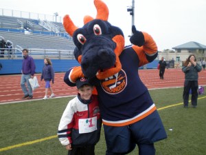 Sparky is also an arena football mascot as well and probably should've stayed one. I mean dragons have no connection to the Islander name or New York. Seems more of a dragon for a children's show or Puff the Magic Dragon's evil twin brother. Also, he can't breathe fire, fly, and isn't a mascot for a team named the Dragons. Seriously, why New York, why?