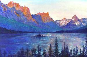 Montana is home to many places of natural beauty yet virtually none come close to Glacier National Park on its border with Canada. Here is St. Mary Lake which is 90 miles long and 300 ft deep. Behind that is Little Chief Mountain which is 9, 541 ft high.