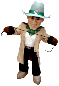 Now he's probably not as ridiculous as his predecessor which was just a hat. But still, he seems to carry an unsettling expression on his face while handling a whip.