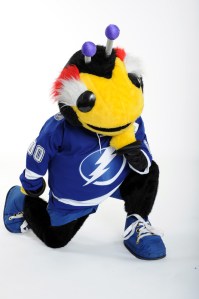 You'd think a team called the Lightning would have a rather badass mascot, especially if its named Thunderburg. Yet, this mascot either reminds me of a man-sized but harmless insect you can trust your children with or a harmless insect-like humanoid space alien that won't frighten kids.