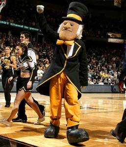 Look, if you want to have "Demon Deacons" as your school mascot, at least have him look like an actual demon instead of an elderly late 19th century circus ringmaster.