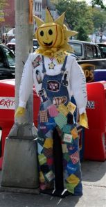 Now this scarecrow may seem a little creepy, but I think its folksy disposition makes it a much better spokesman for Jimmy Dean sausage than the Sun they have now.