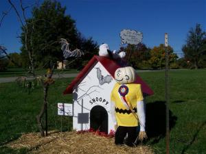 Well, unlike what you see in the comics, this Charlie Brown scarecrow display seems like a winner as I see from the ribbon.