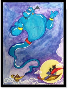 I don't usually use Disney caricature paintings for blog posts on mythology. Yet, since the recent passing of Robin Williams, I couldn't resist using the Genie from Aladdin.
