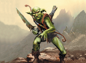 Goblins come in a variety of shapes, sizes, and personality. I see that this one is some badass warrior with a big ass knife as well as a bow and arrow. You may not want to mess with him.
