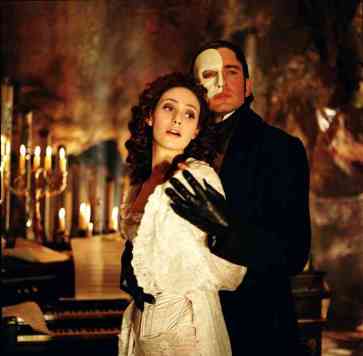 The Phantom of the Opera and Christine in the movie