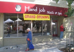 Basically, this is a place where anyone can get a manicure, pedicure, and massage. Yet, it's also where a man could get his dick manually stimulated. Nevertheless, it's on Castro Street in San Francisco.