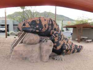 Now a realistic giant lizard for a slide is just too realistic and creepy. Still, why?