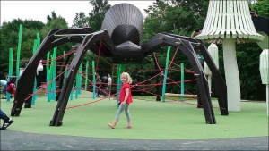 Now I don't care what anyone else says about this. However, giant spiders are creepy, especially if they make giant webs. And we all know what a spider web is for.