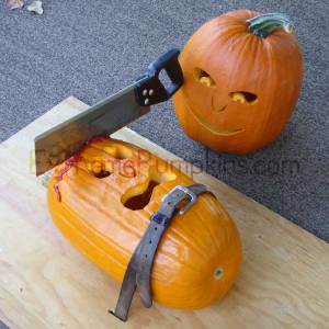 Now this is just graphic and sick. I understand gory Halloween displays, but this just frightens trick or treaters.