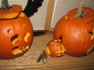 Now I'm sure a pumpkin grenade isn't dangerous but it may trigger some painful memories among the war veterans in your life. Also, I'm sure that pumpkin on the left is scared shitless.