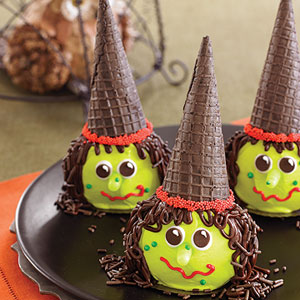 Love the green heads on these. Of course, these treats are more or less adorable than scary. Still appropriate though.