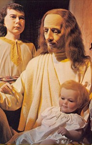 With wax children this creepy, I can see why Jesus' apostles were rather concerned about them. Still, those kiddies don't seem completely innocent to me. I just wish Jesus could just get the hell out of there before those tykes try to murder him.