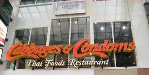 Seriously, what do cabbages and condoms have to do with Thai food? Is this place trying to promote healthy eating habits and safe sex? Then again, it's in Bangkok. 