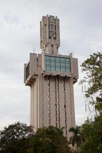 This is the Russian Embassy of Havanna. Yet, it kind of looks like some giant warrior frozen in a mixture of glass, steel, and concrete over some sort of curse. But it's still pretty intimidating.