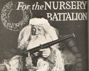 Yeah, I'm sure every young kid wants their very own toy machine gun for Christmas. Did Santa try to make sure that their parents weren't part of some pacifist religion first? Still, I hope this ad wasn't out during a time of war.