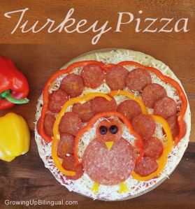 Now this uses pepperoni instead of actual turkey meat. Still, looks like a turkey to me.