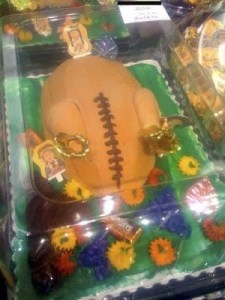 Wait, is that a turkey or a football with drumsticks? Seriously, this might not have been a good idea.