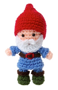I don't know about you but this is way cuter than any real garden gnome I've ever seen. Looks like Santa Claus in a little smurf outfit.