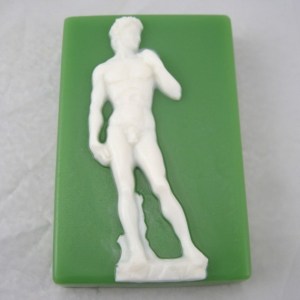 Now while Charleton Heston was sure that Michelangelo was 100% heterosexual, historical evidence begs to differ. Still, it's almost as true to the real thing upon green.