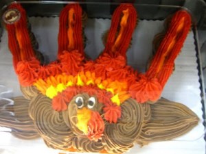 Because he seems to be bombarded by them all the time. Also, I didn't know turkeys can fly. Wait a minute, domestic ones can't while wild ones, not too well.