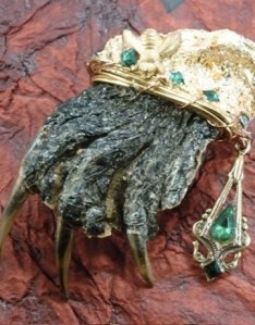 Just what I need for my new outfit: a decaying disembodied turtle foot encrusted in jewels. Wonder what happened to the rest of the turtle.