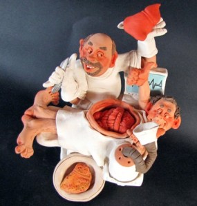 Now I don't know about you but I see something sinister in that surgeon. Also, is that patient George W. Bush? Looks like it. Then again, Bush is an alcoholic whether he's been drinking or not as well as a horrible president.