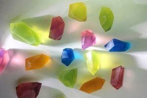 Yes, but I have a feeling that these were way easier to make than the other ones. Also, I'm sure that it's very obvious they're not gemstones.