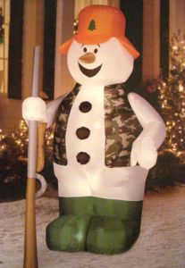 Well, this does make a good decoration since deer hunting season starts on the Monday after Thanksgiving. Still, this has unfortunate implications if you know that Santa's sleigh is pulled by reindeer and the message of