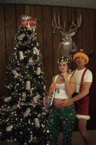 Then again, I think many rednecks might find it very offensive if you really think about it. Still, you have to admire how this couple recycles beer packaging and cigarette cartons. Also, pregnancy is a great time to quit smoking, seriously.