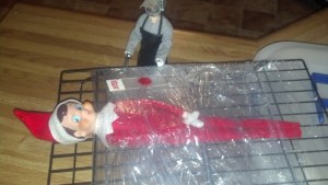 Looks like Dexter won't show any mercy to even serial killing Elves on the Shelf. This is especially true if he's known to kill three Barbie doll hookers, Dora the Explorer, and Cinderella. Yes, this is one sick elf.