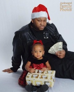 In all fairness, this seems to be the kind of Christmas card you'd see from The Wire. Seriously, the man with the money seems to reflect a lot of negative African American stereotypes if you know what I mean.